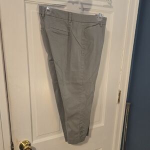 Talbots Women's Gray Capris With Button Accents.